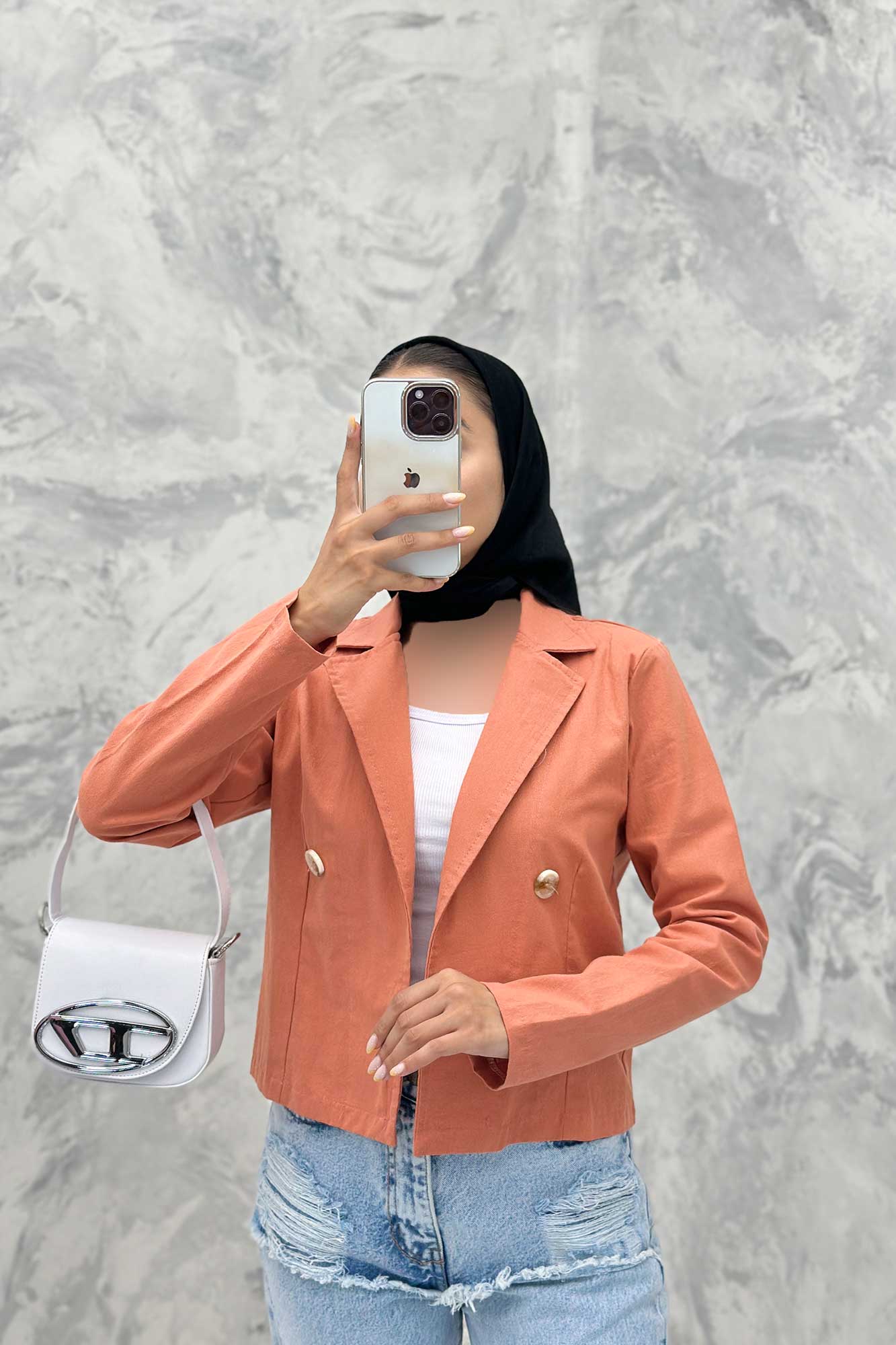 کت لینن تک دکمه