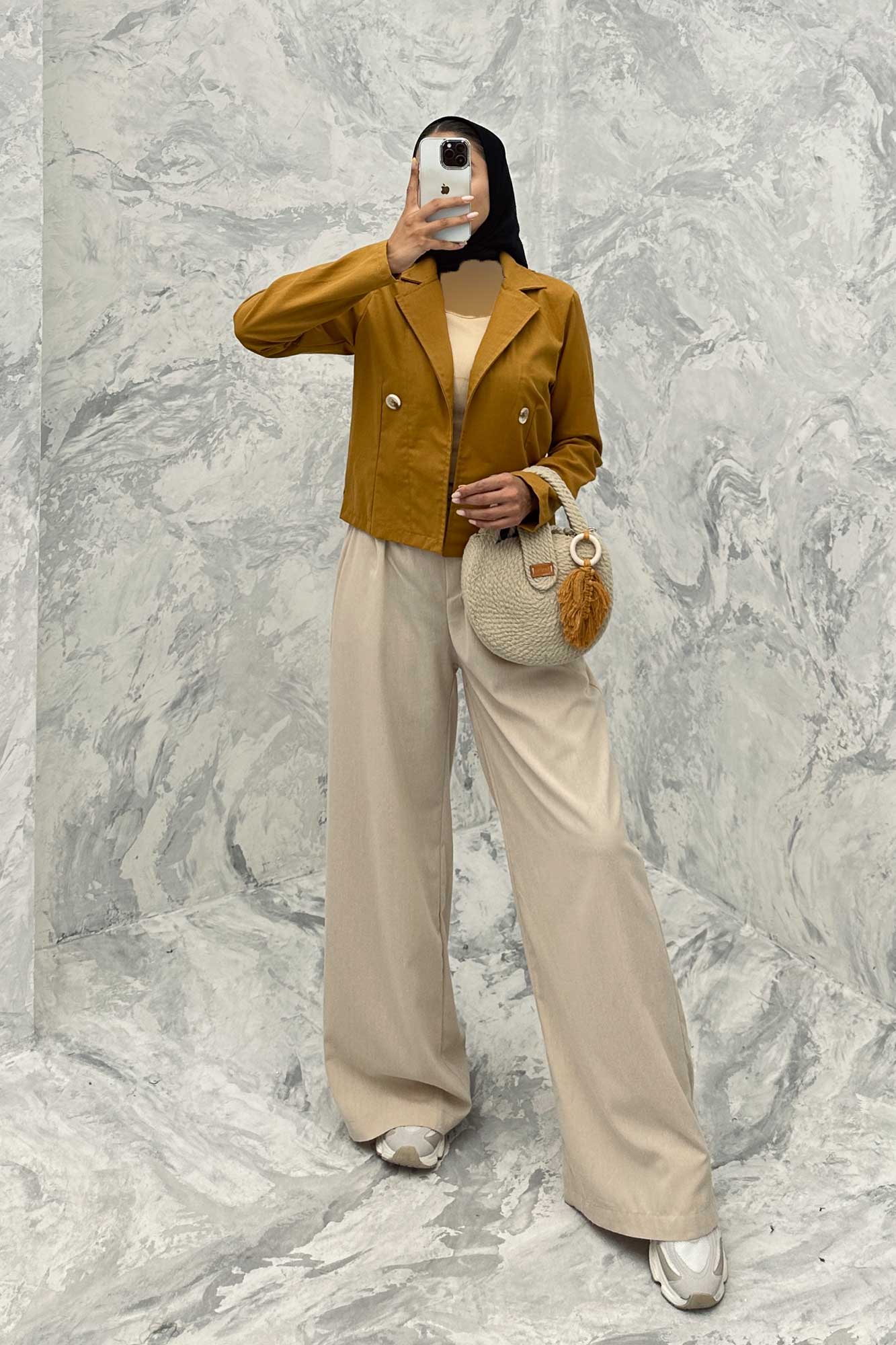 کت لینن تک دکمه