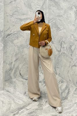 کت لینن تک دکمه