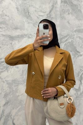 کت لینن تک دکمه