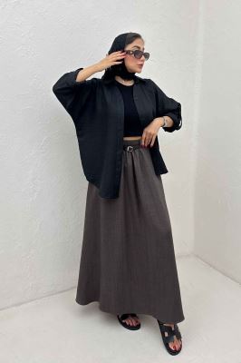 مانتو آستین پاگن شانتون یقه آبشاری