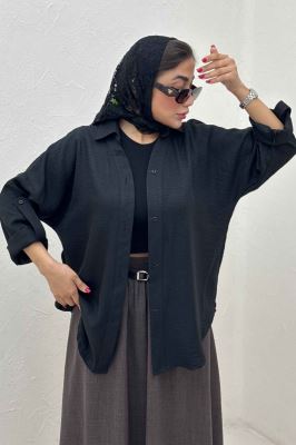 مانتو آستین پاگن شانتون یقه آبشاری