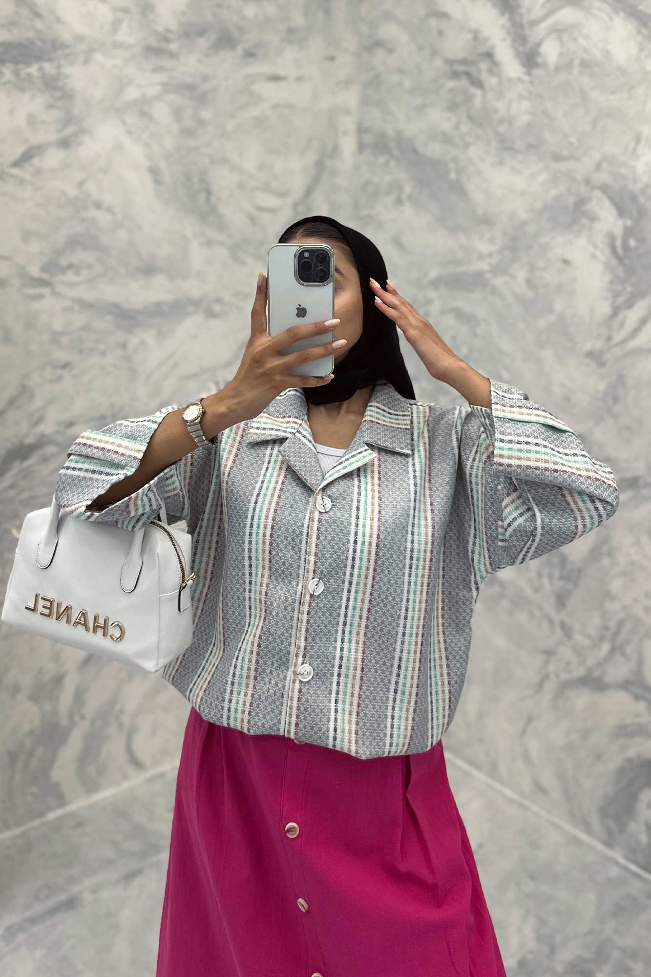 کت طرح دار پایین گت دار