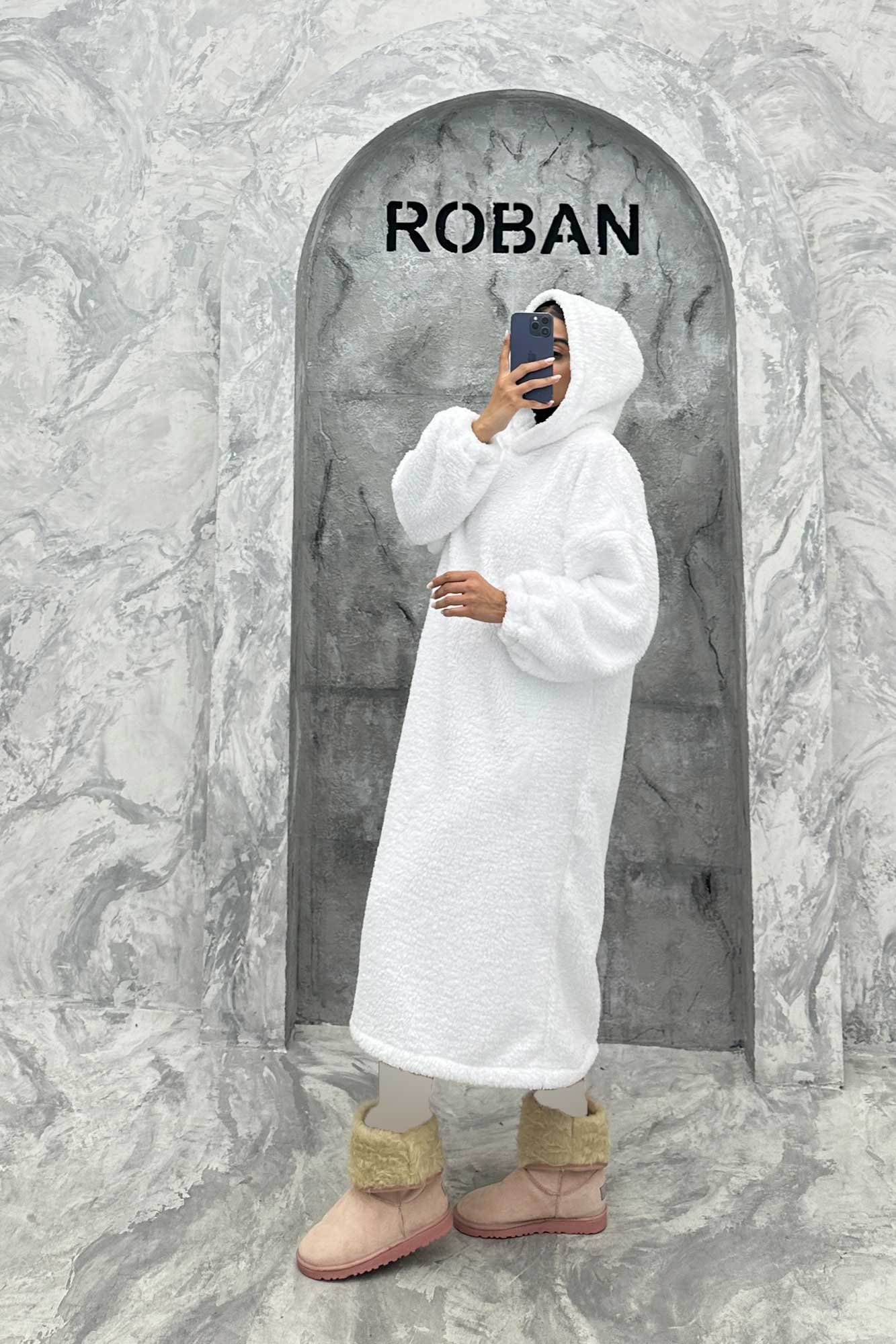 مانتو بلند تدی کلاهدار