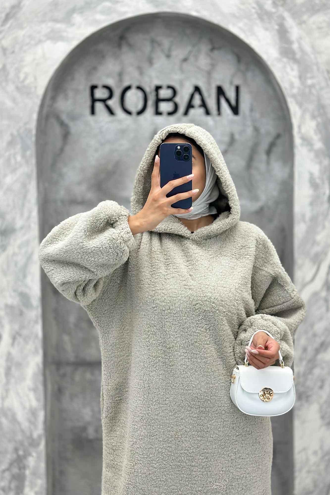 مانتو بلند تدی کلاهدار