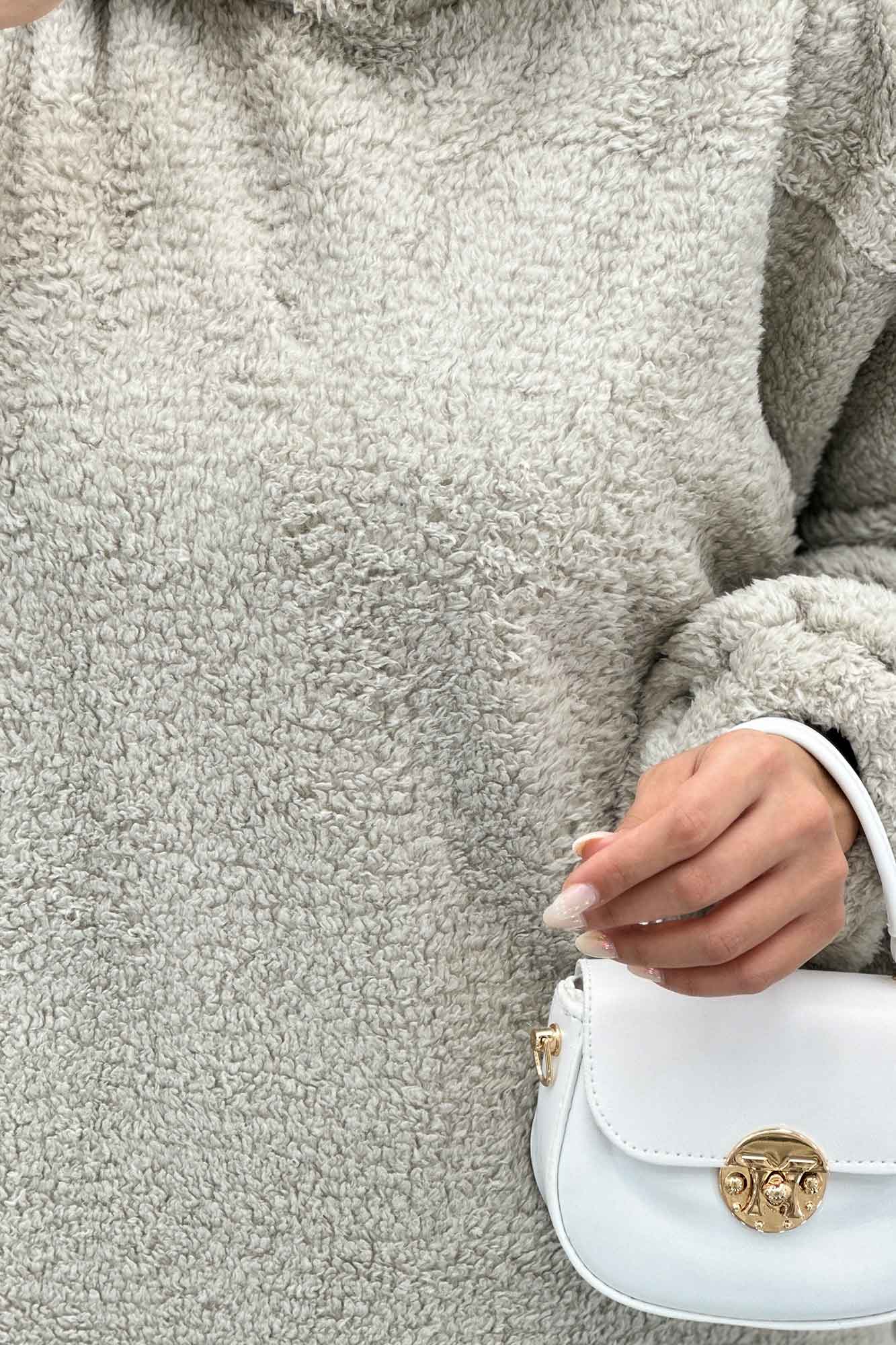 مانتو بلند تدی کلاهدار