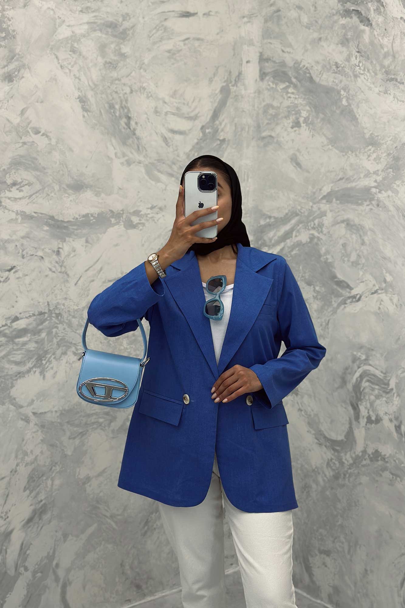 مانتو کتی اداری سه جیب لینن دلسا