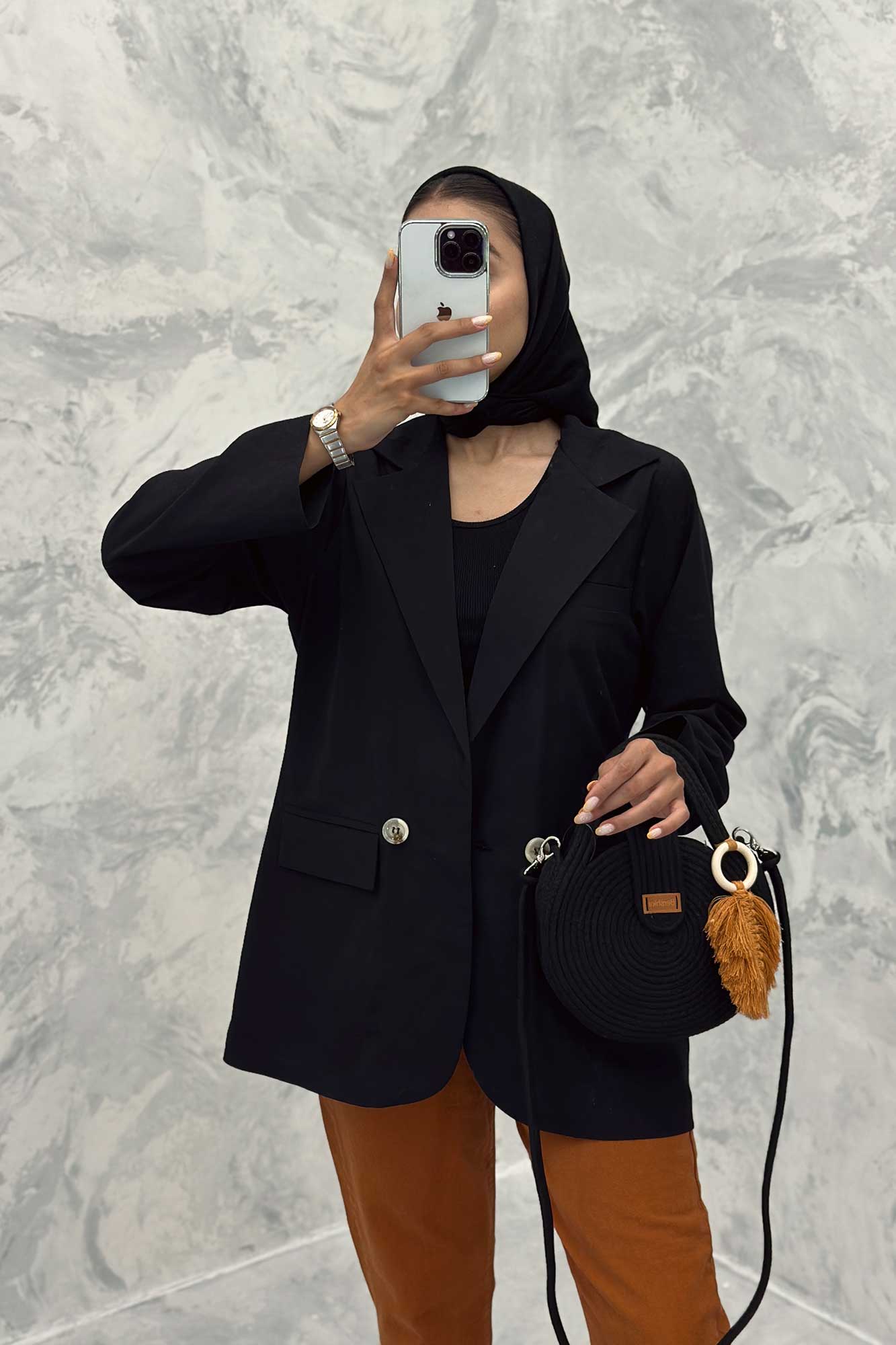 مانتو کتی اداری سه جیب لینن دلسا