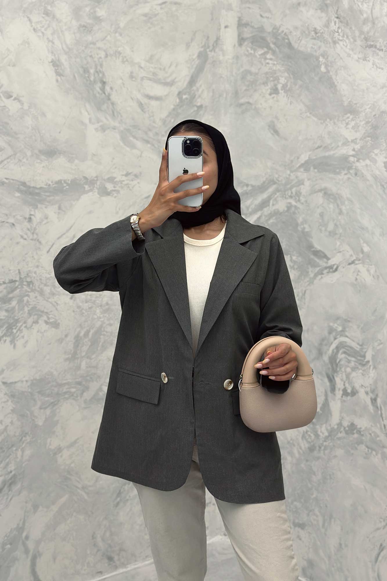 مانتو کتی اداری سه جیب لینن دلسا