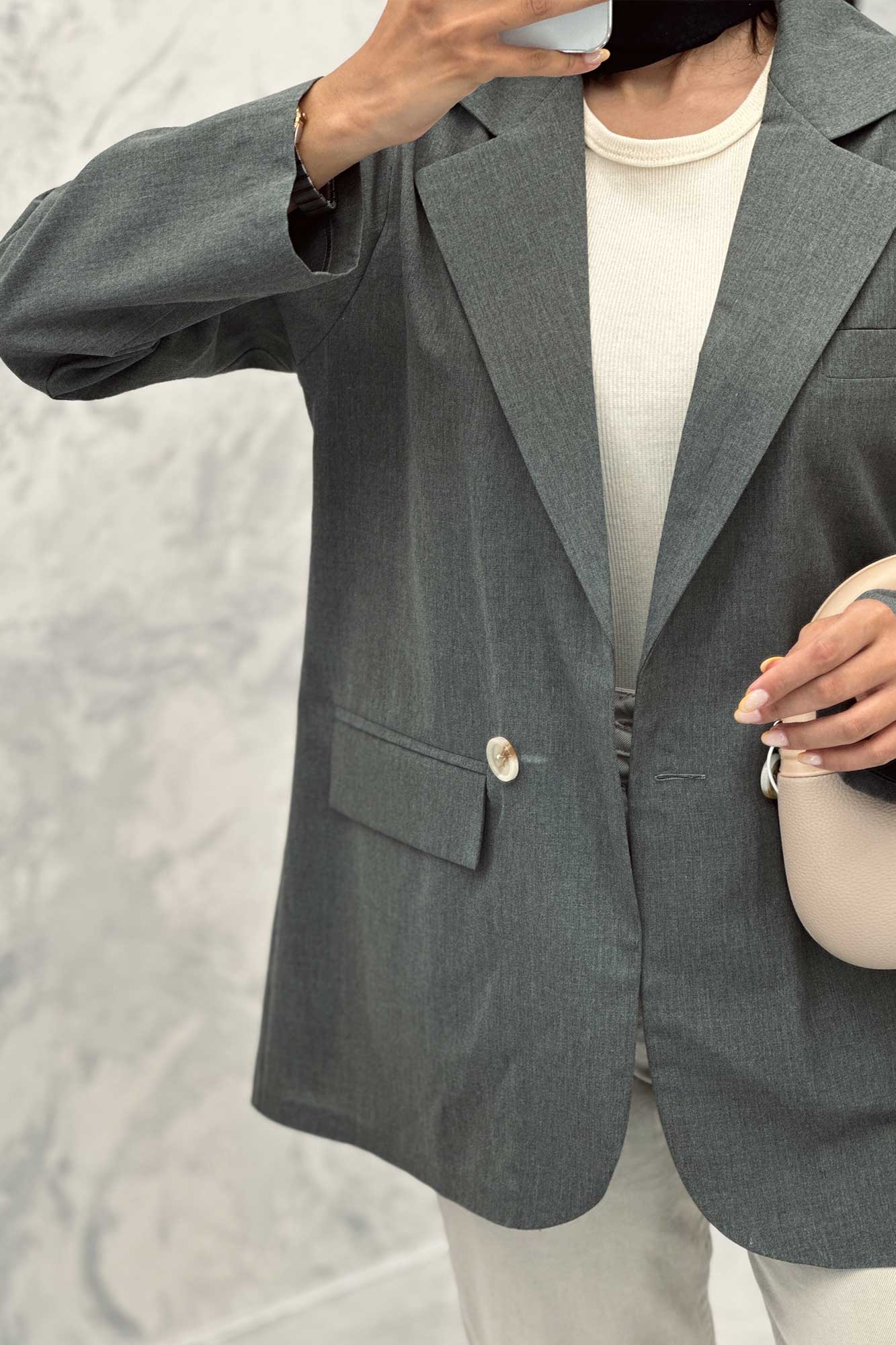 مانتو کتی اداری سه جیب لینن دلسا