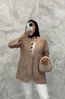 مانتو کتی اداری سه جیب لینن دلسا