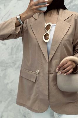 مانتو کتی اداری سه جیب لینن دلسا