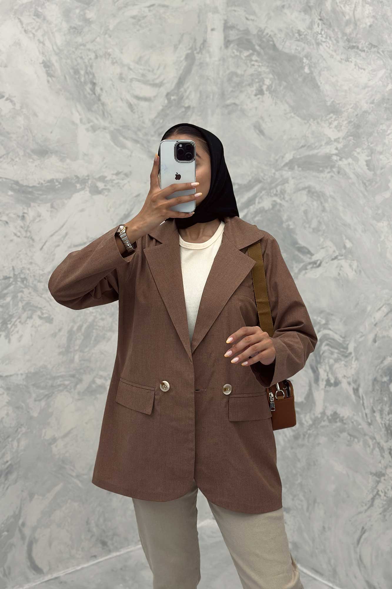 مانتو کتی اداری سه جیب لینن دلسا