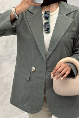 مانتو کتی اداری سه جیب لینن دلسا