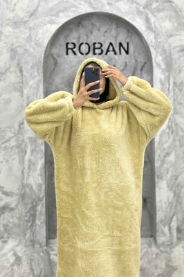 مانتو بلند تدی کلاهدار