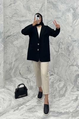 مانتو کتی دو جیب خورجینی لینن