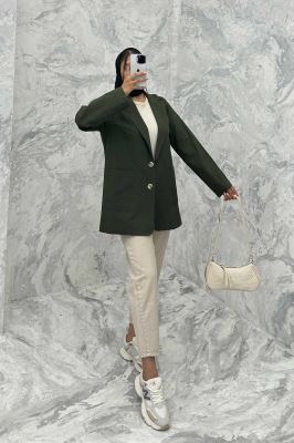 مانتو کتی دو جیب خورجینی لینن