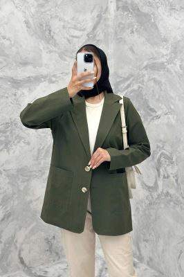 مانتو کتی دو جیب خورجینی لینن