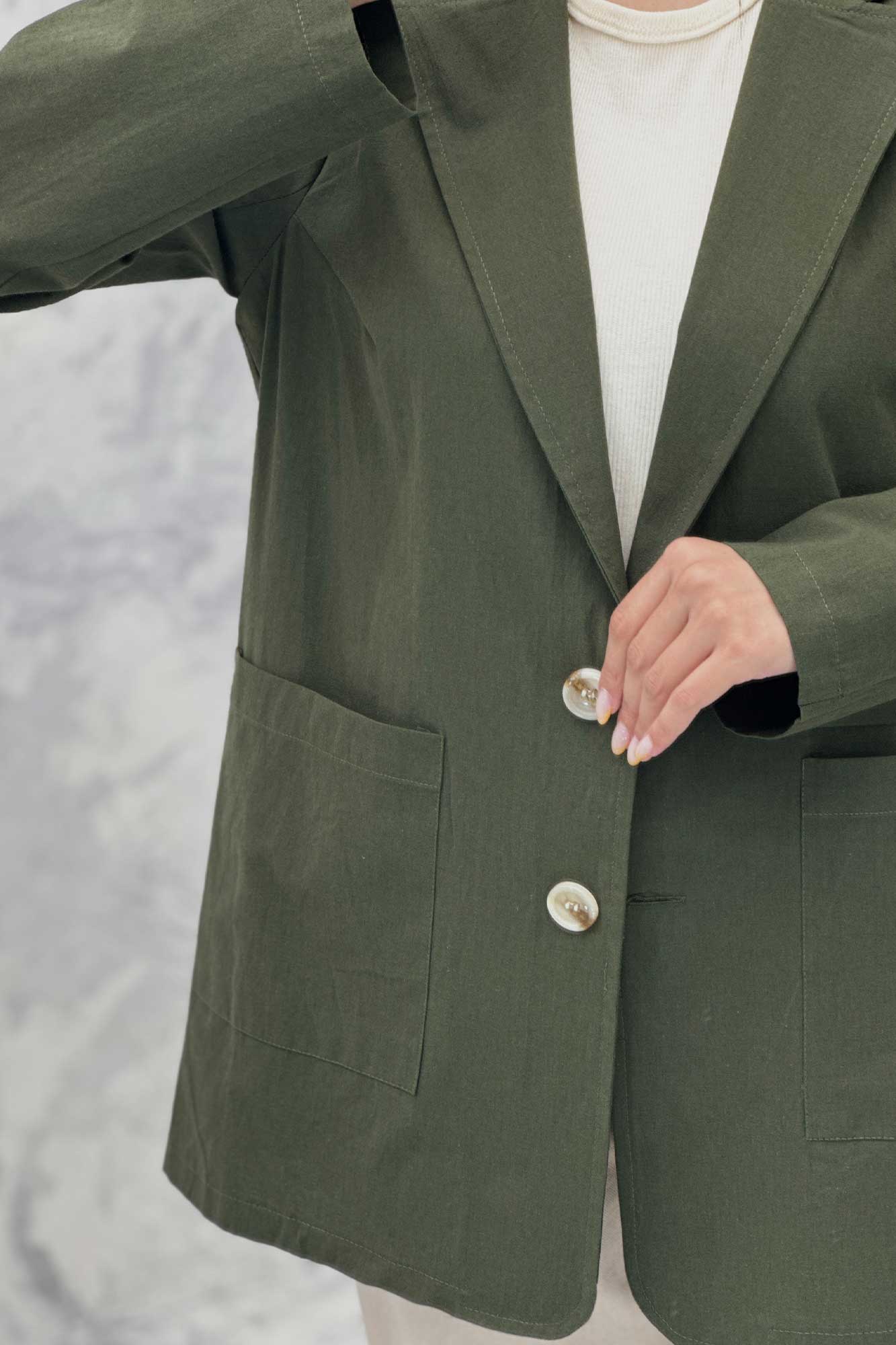 مانتو کتی دو جیب خورجینی لینن