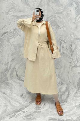 ست مانتو و دامن مالینبو آستین عروسکی