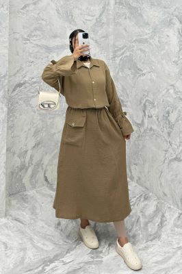 ست مانتو و دامن مالینبو آستین عروسکی