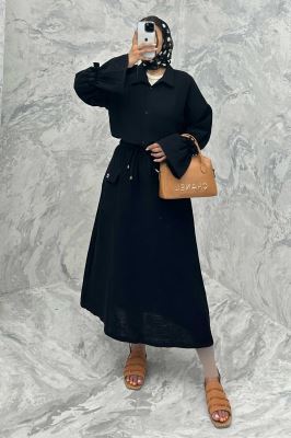 ست مانتو و دامن مالینبو آستین عروسکی