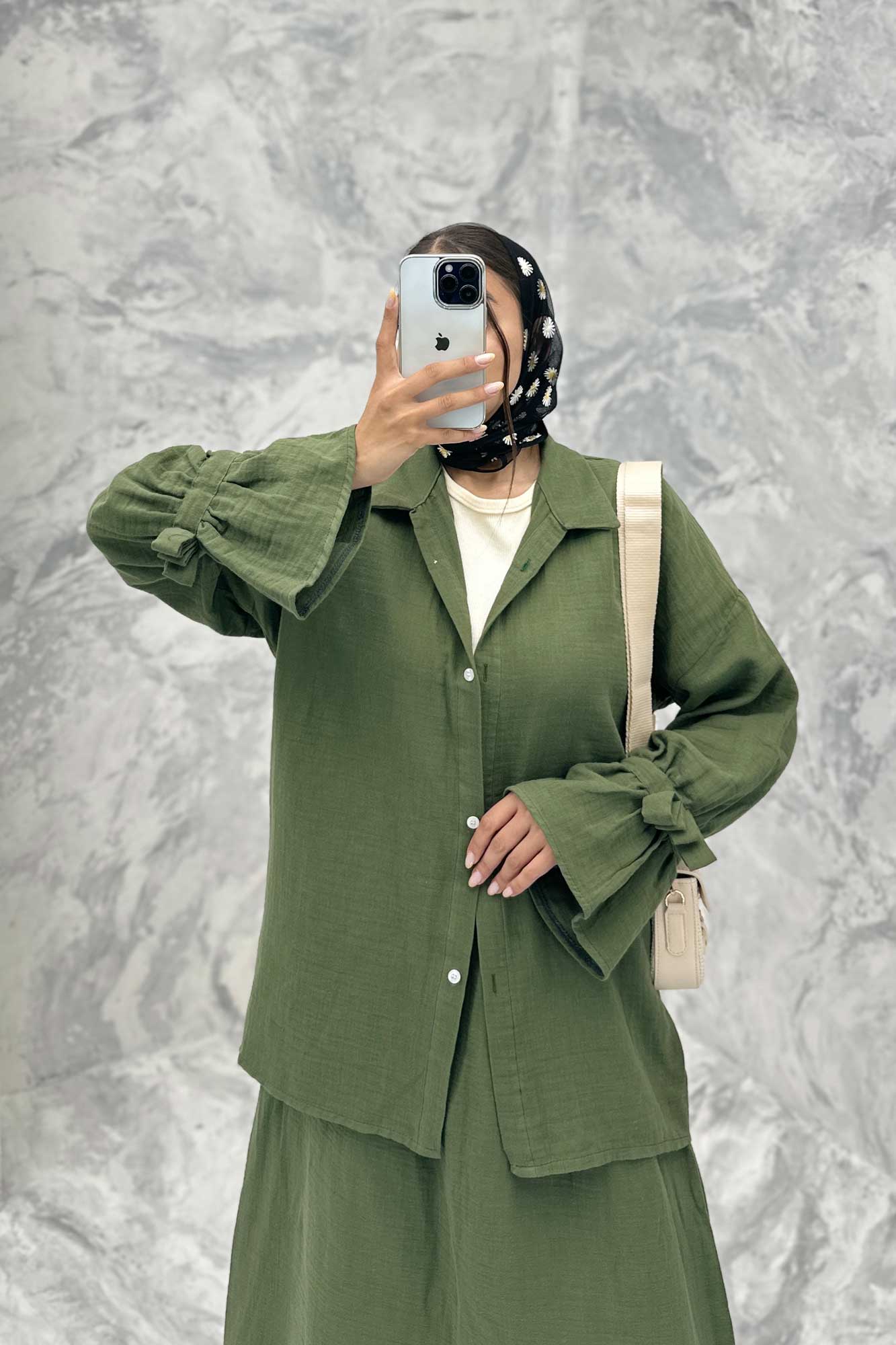 ست مانتو و دامن مالینبو آستین عروسکی