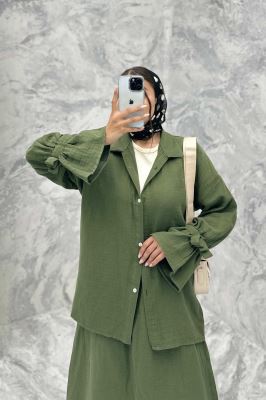 ست مانتو و دامن مالینبو آستین عروسکی