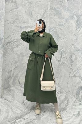 ست مانتو و دامن مالینبو آستین عروسکی