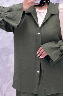 ست مانتو و دامن مالینبو آستین عروسکی