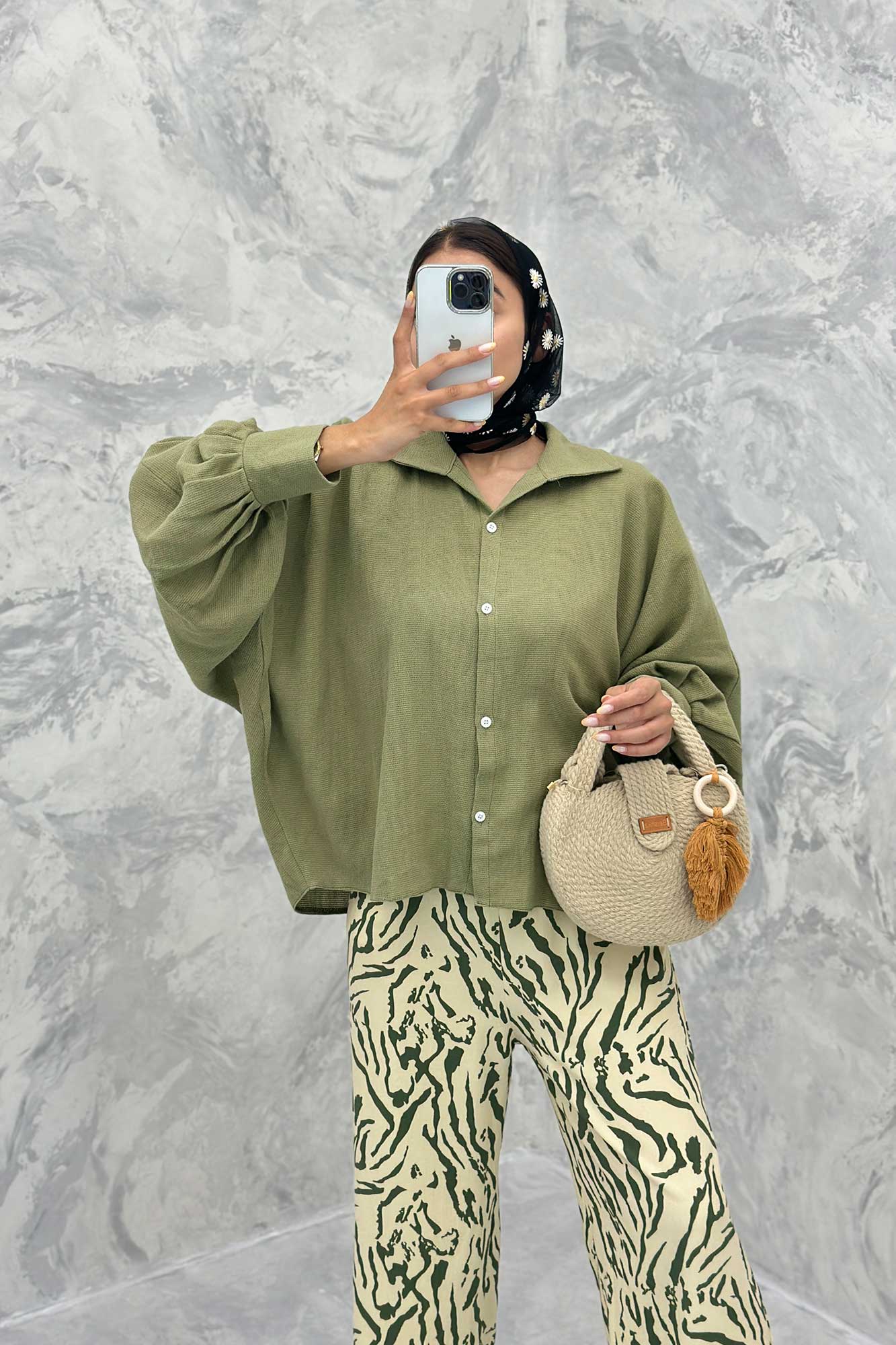 مانتو کنفی آستین خفاشی