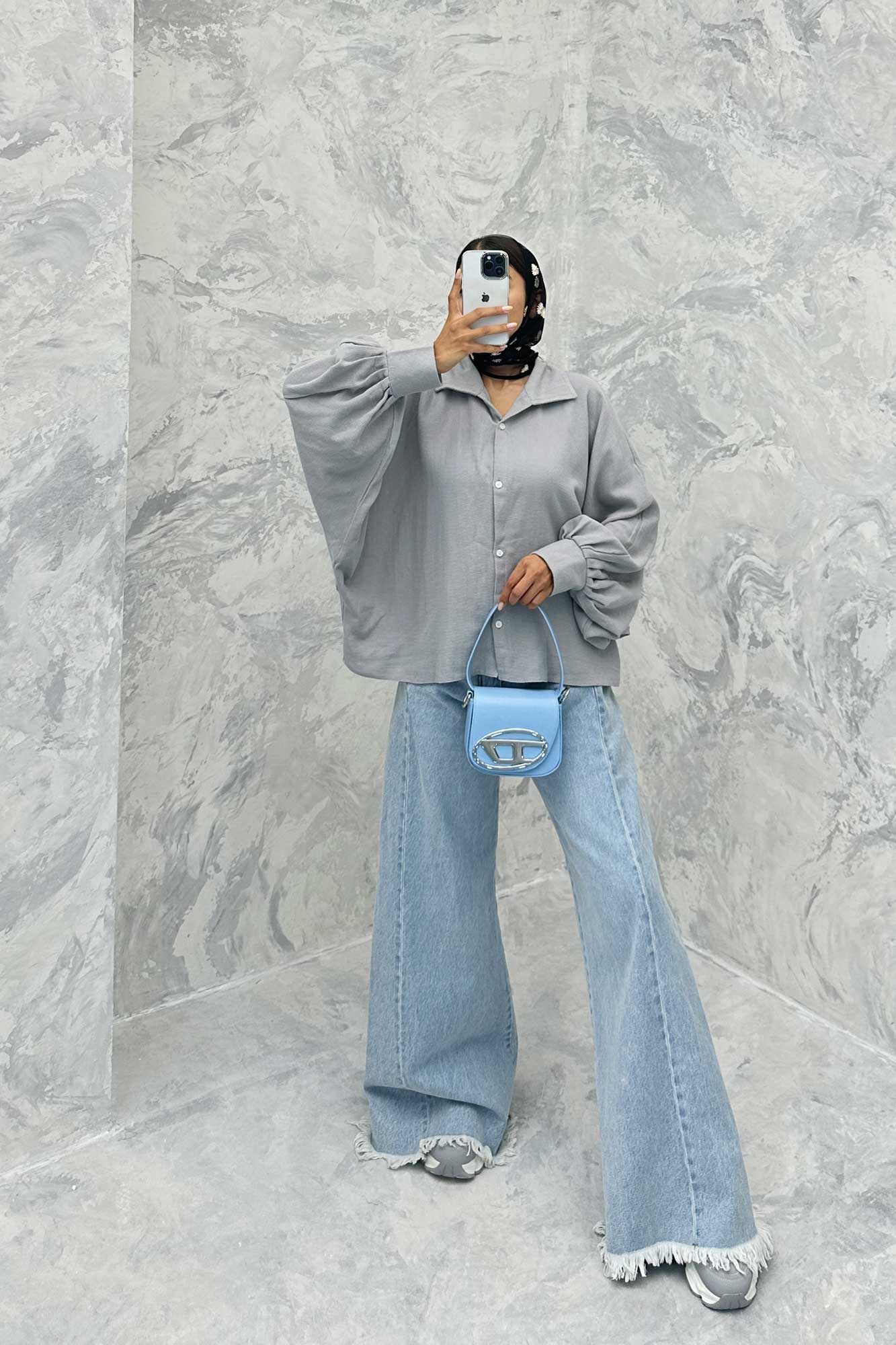 مانتو کنفی آستین خفاشی