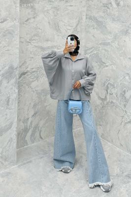 مانتو کنفی آستین خفاشی