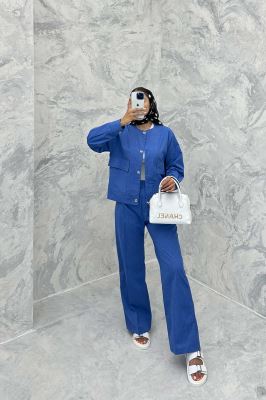 ست کت و شلوار لینن قاصدک