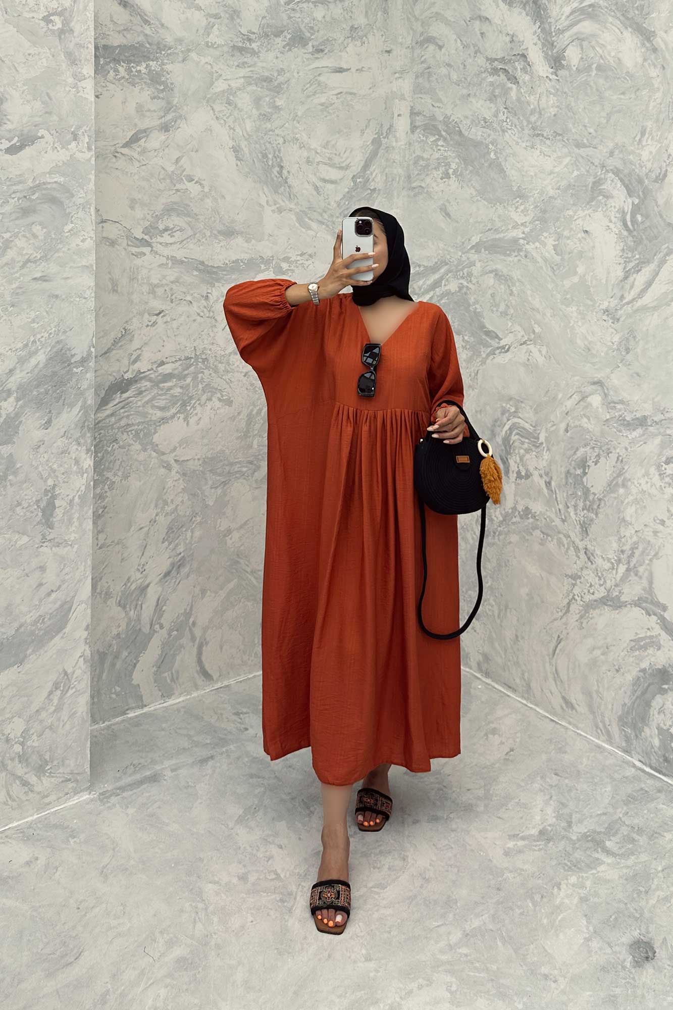 پیراهن جلو چین دار بابوس یقه هفت