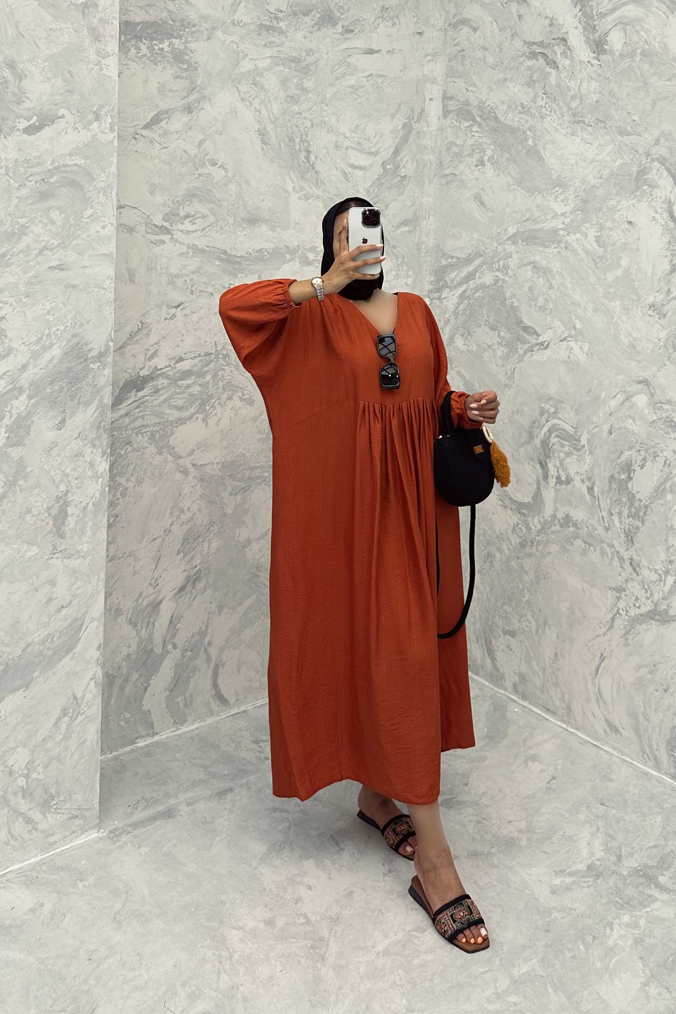 پیراهن جلو چین دار بابوس یقه هفت