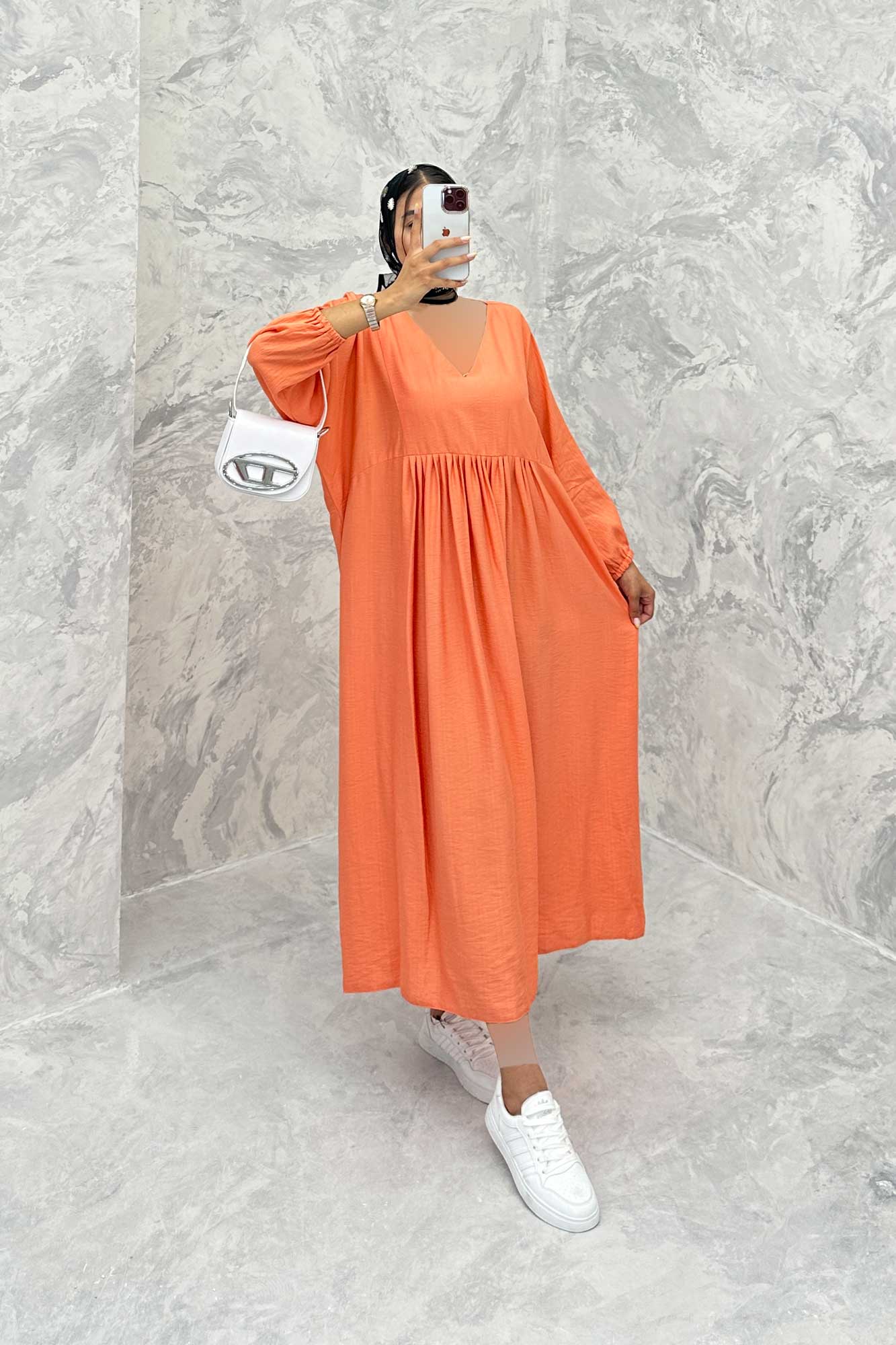 پیراهن جلو چین دار بابوس یقه هفت