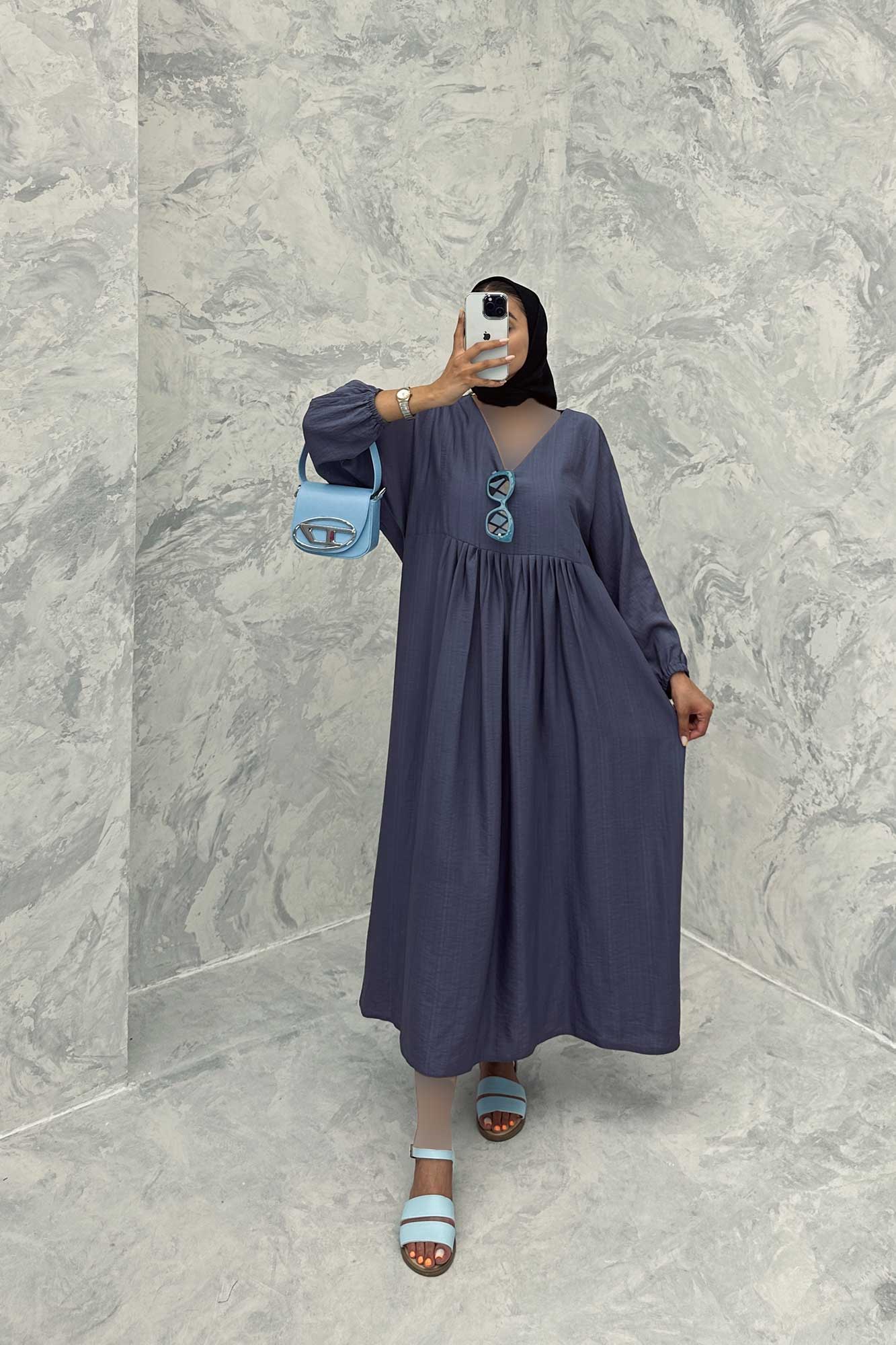 پیراهن جلو چین دار بابوس یقه هفت