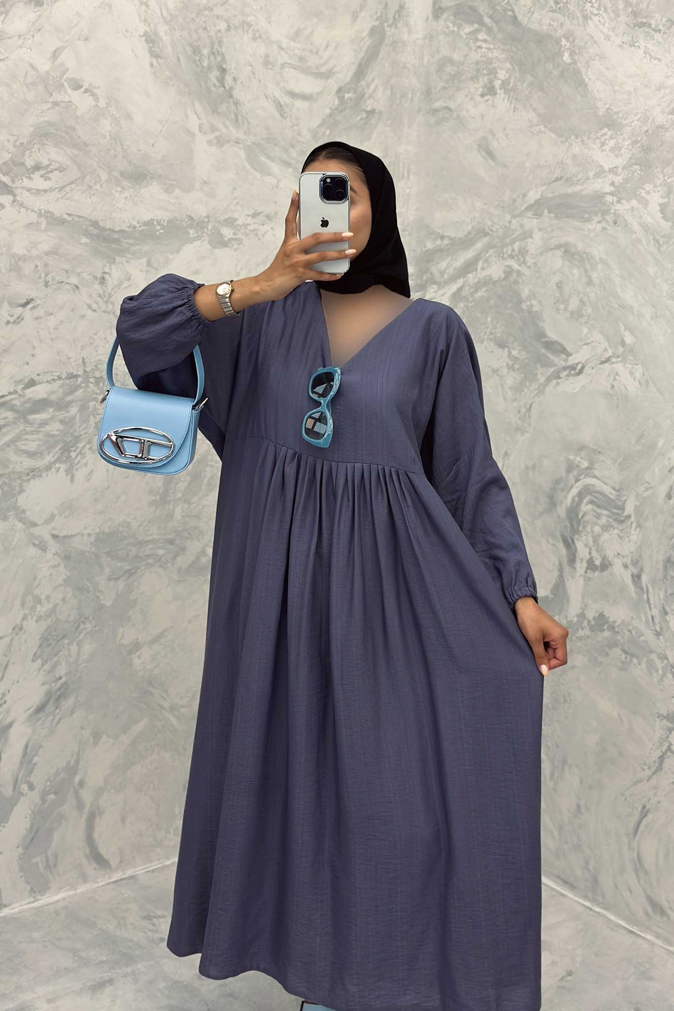 پیراهن جلو چین دار بابوس یقه هفت