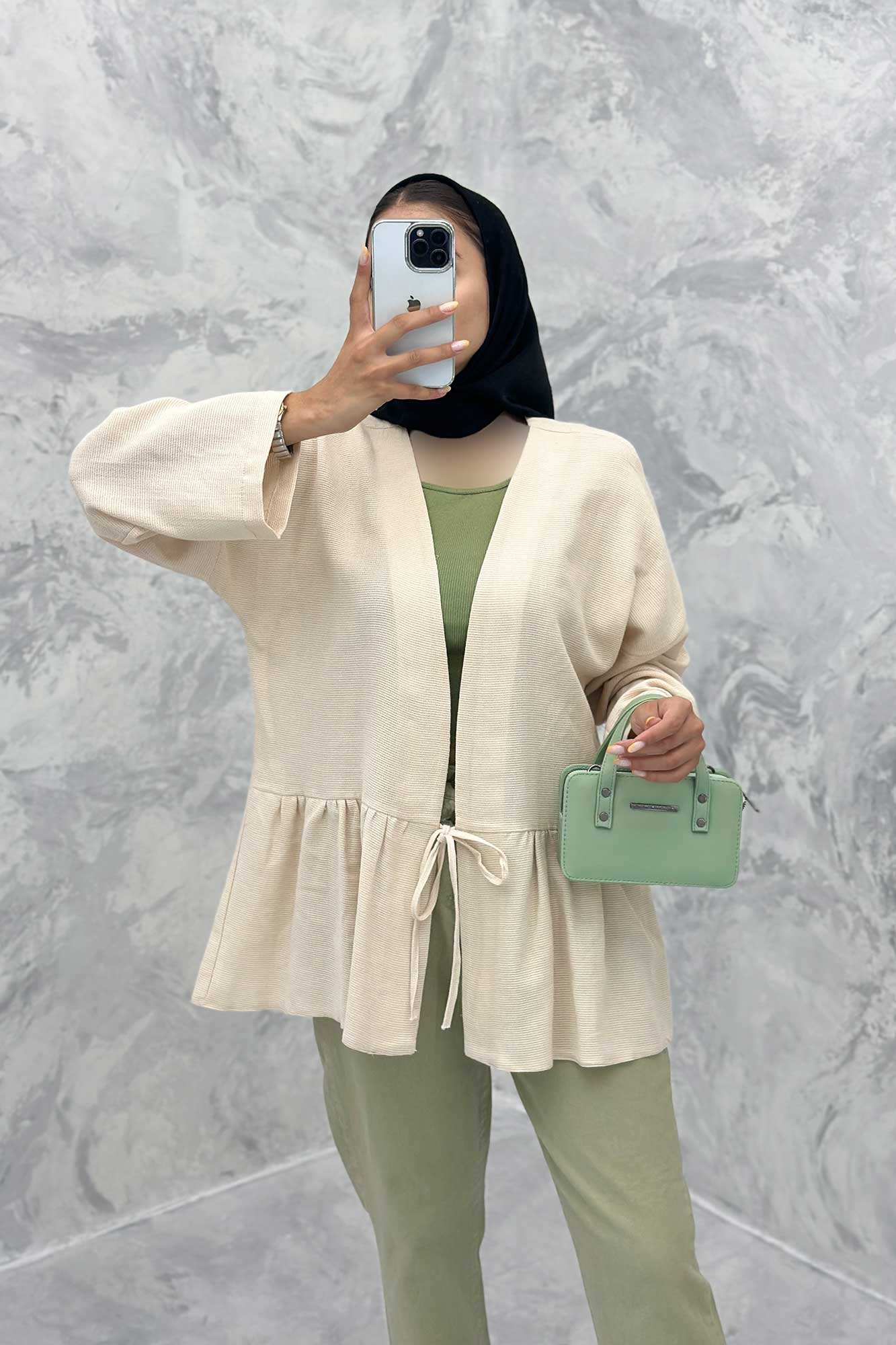 مانتو چین دار تک بند کنفی