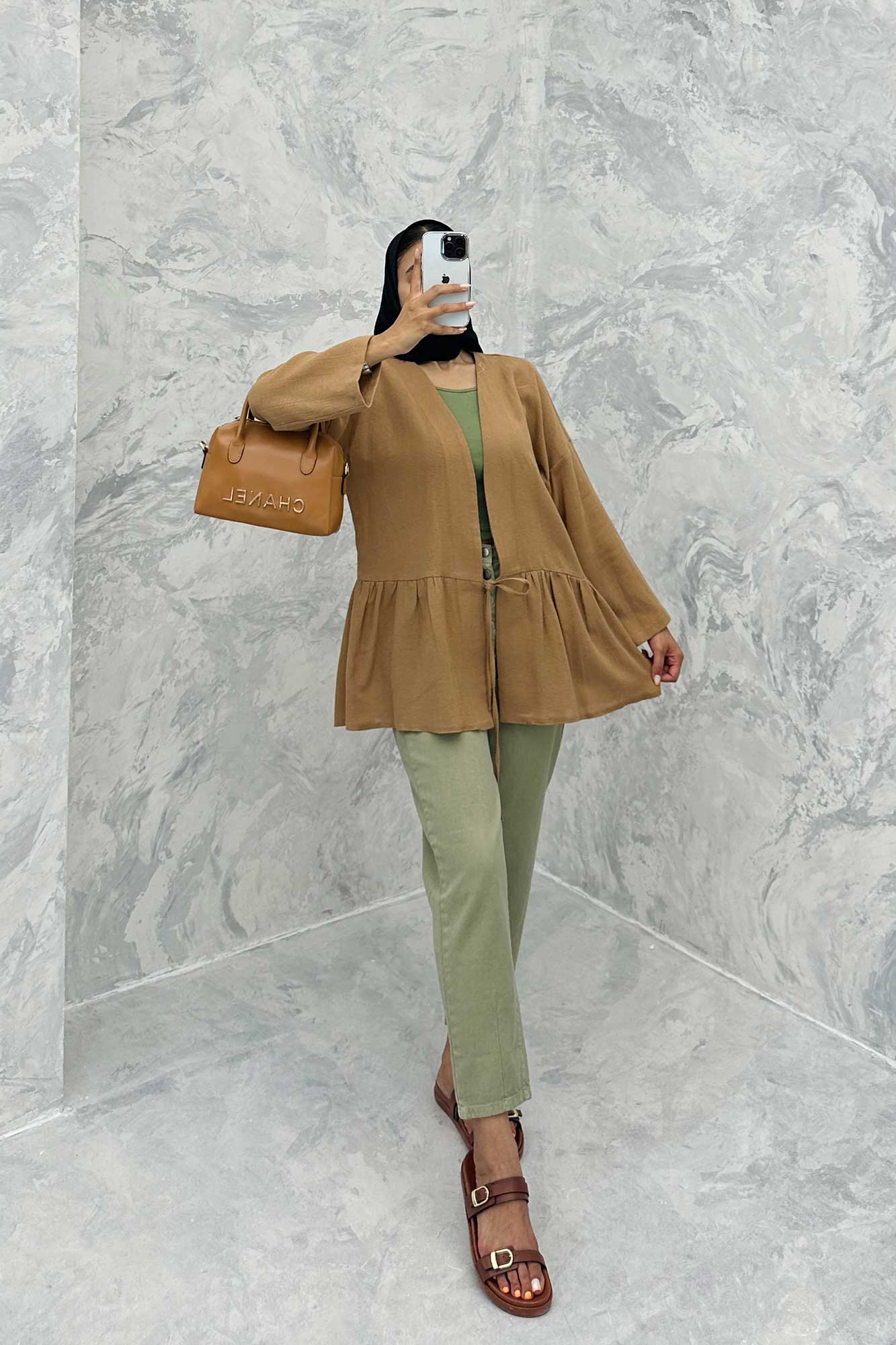 مانتو چین دار تک بند کنفی