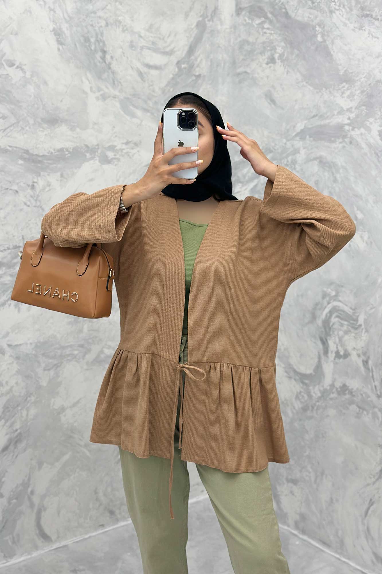 مانتو چین دار تک بند کنفی