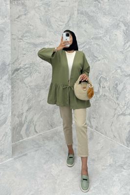 مانتو چین دار تک بند کنفی