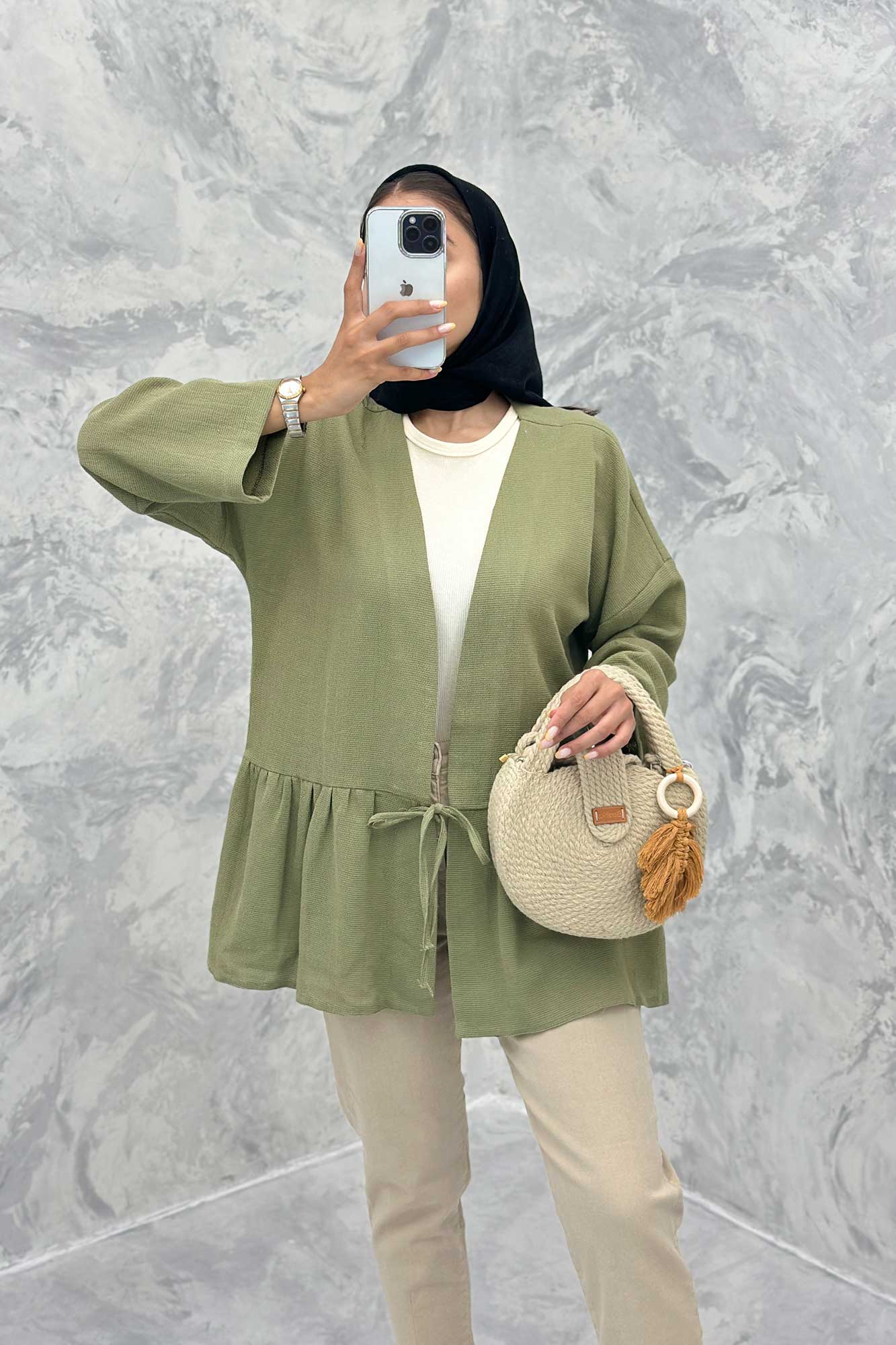 مانتو چین دار تک بند کنفی