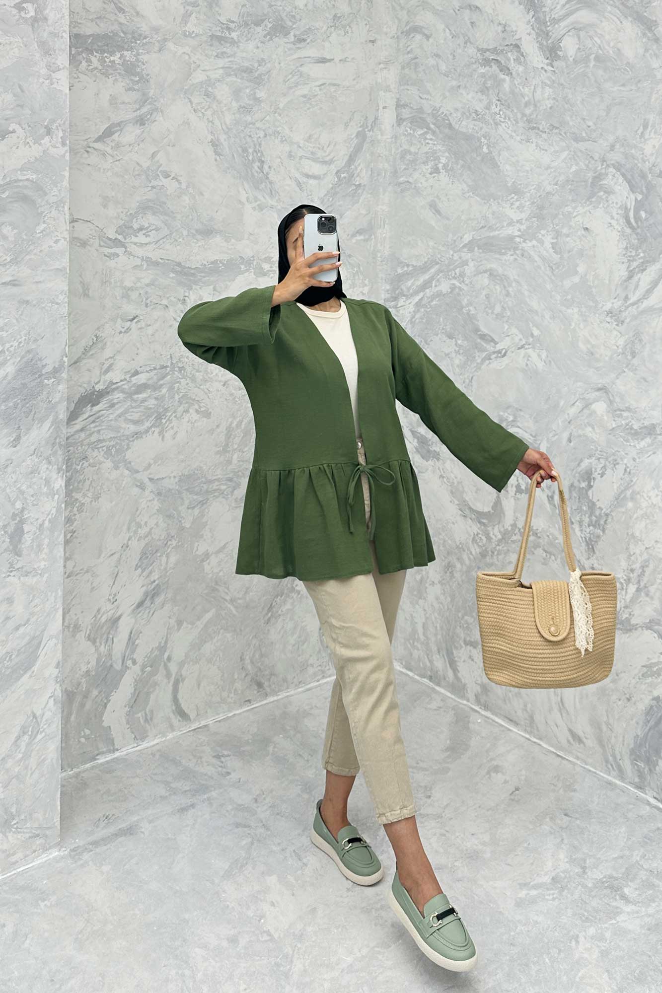 مانتو چین دار تک بند کنفی