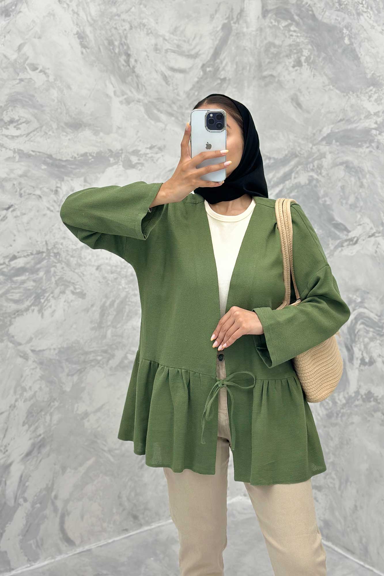 مانتو چین دار تک بند کنفی