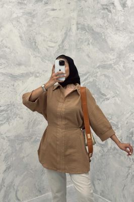 مانتو کمرگت دار کنفی