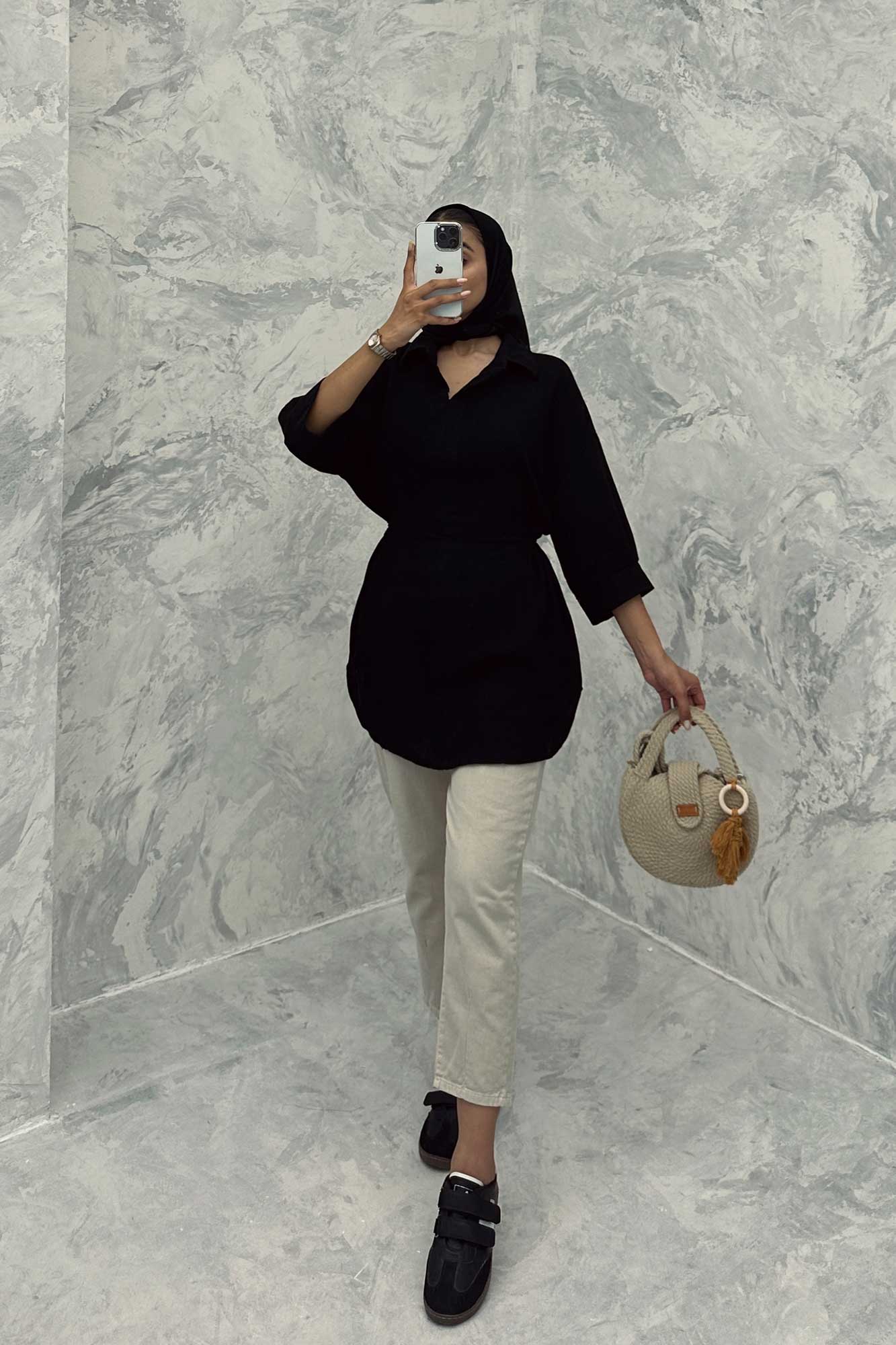 مانتو کمرگت دار کنفی