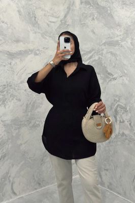 مانتو کمرگت دار کنفی