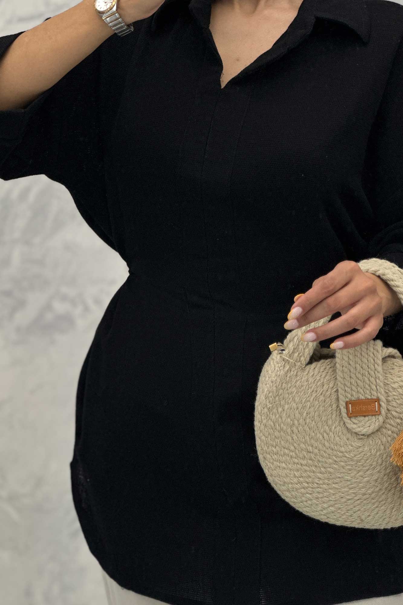 مانتو کمرگت دار کنفی